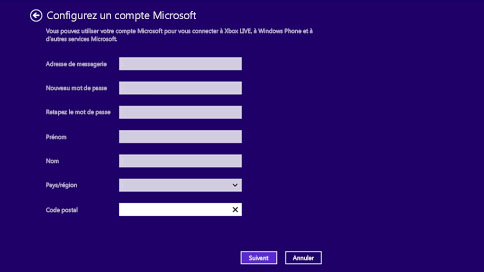 Créer un compte Microsoft Windows 8