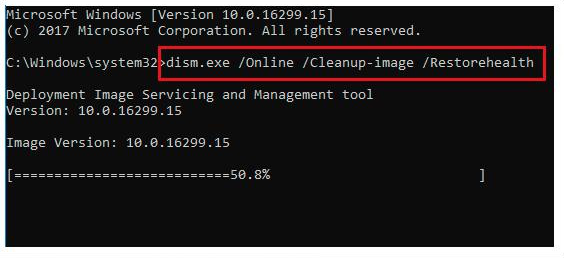 Entrez dism.exe /Online /Cleanup-image /Restorehealth