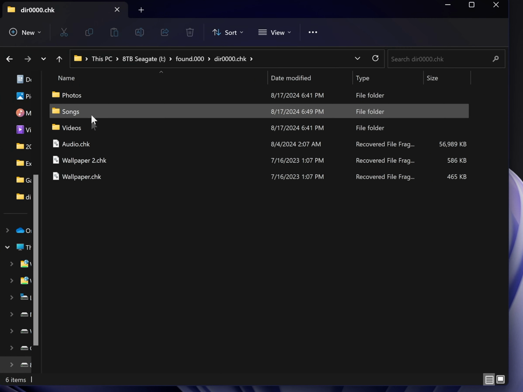 Dossier Found.000 sur Windows