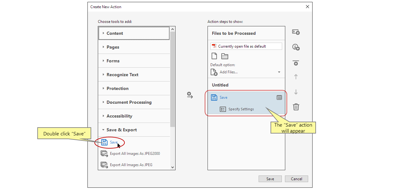 Ajouter la commande Enregistrer