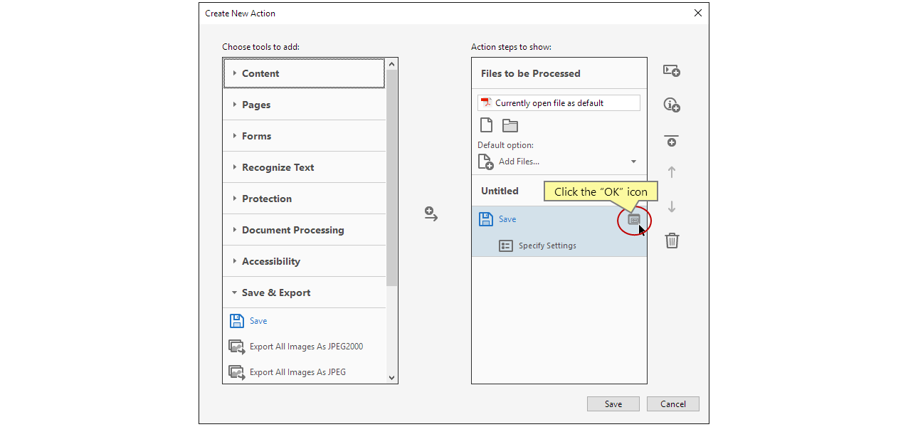 Cliquer sur l’icône OK