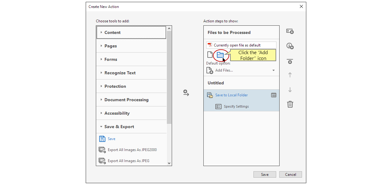 Cliquer sur l’icône Ajouter un dossier