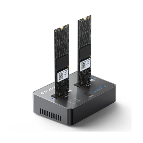 Duplicateur M.2 NVMe/SATA, station d’accueil double baie pour clonage hors ligne M.2 NVMe/SATA