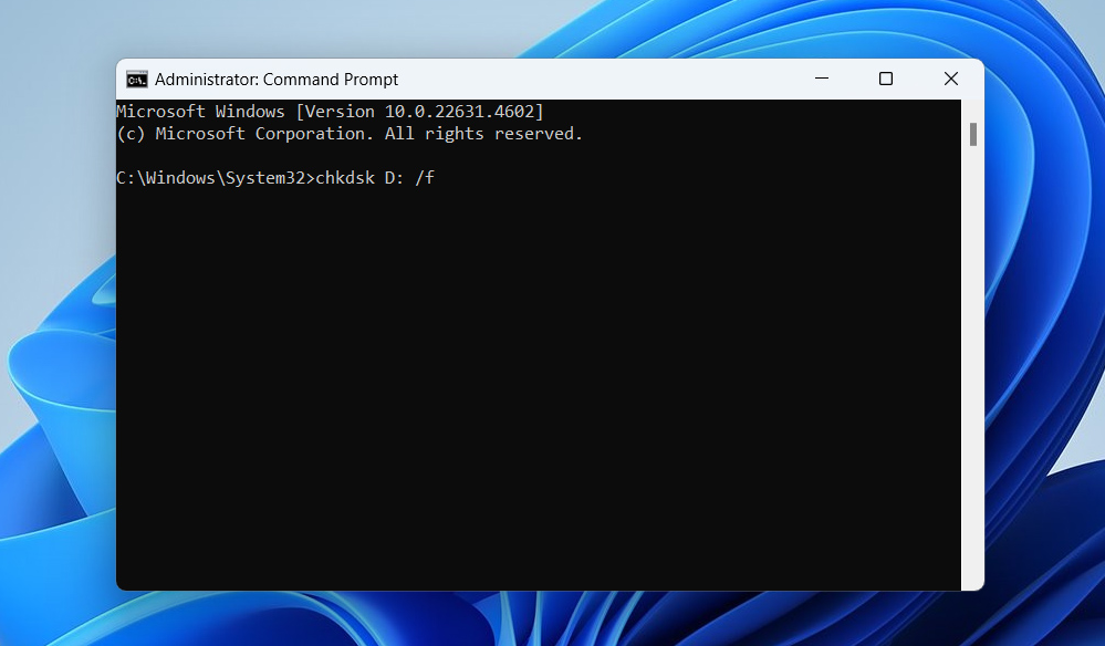 Exécuter CMD et taper la commande CHKDSK