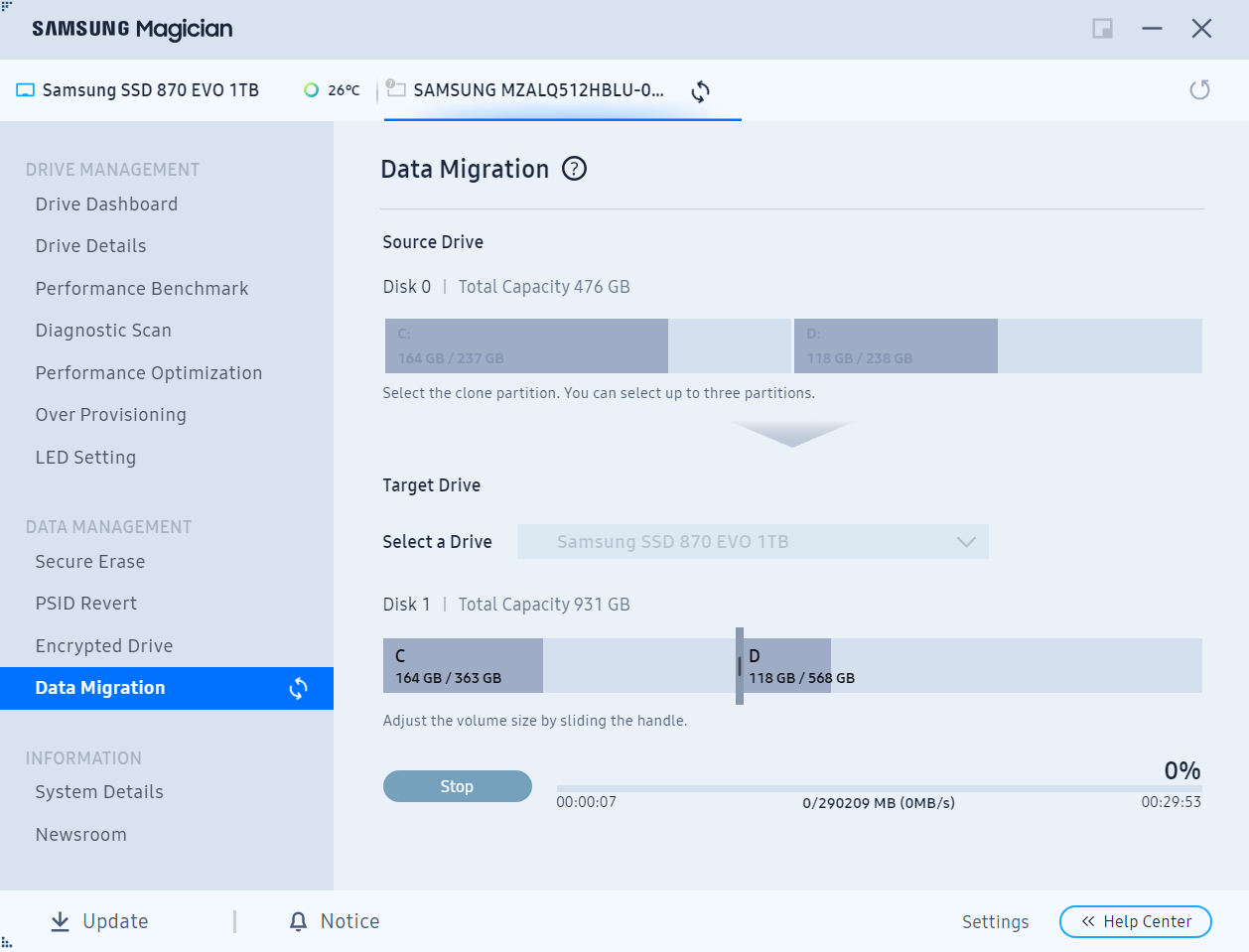 Attendre que le processus de clonage se termine