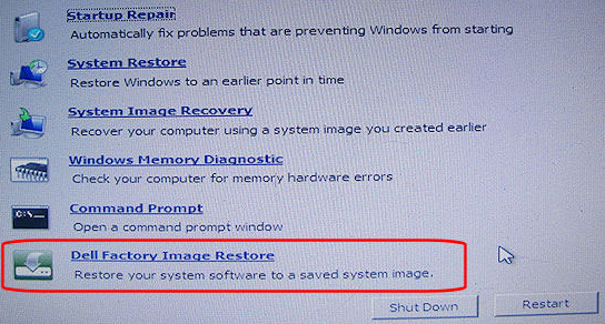 Réinitialisation d’usine d’un ordinateur portable Dell sans mot de passe sur Windows 7, Vista