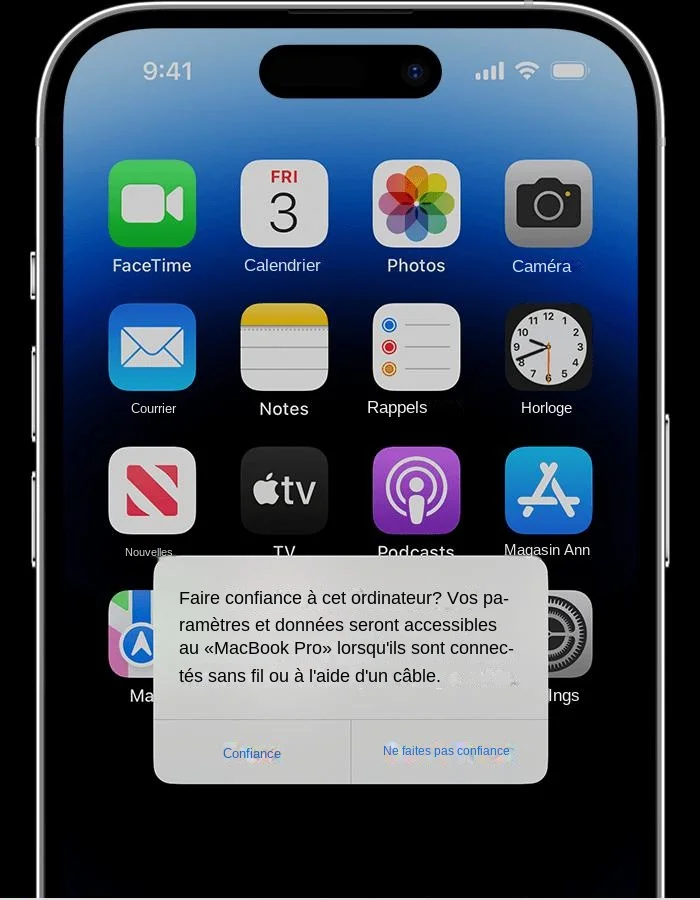 Message d'alerte « Faire confiance à cet ordinateur » sur votre iPhone, iPad ou iPod touch