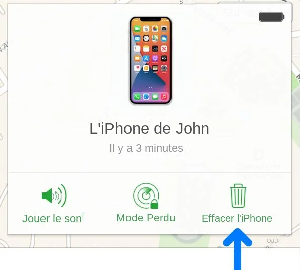 effacer l'iphone dans iCloud
