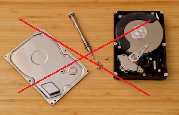 n'ouvrez pas votre disque dur