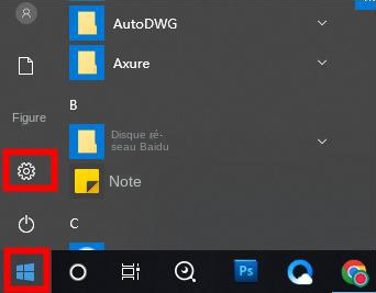 Cliquez sur le bouton des paramètres