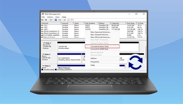 Convertir un disque dynamique en disque de base