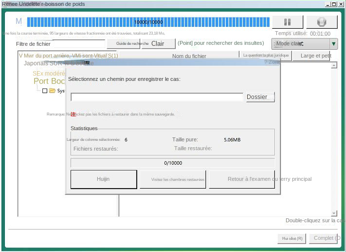 interface de récupération
