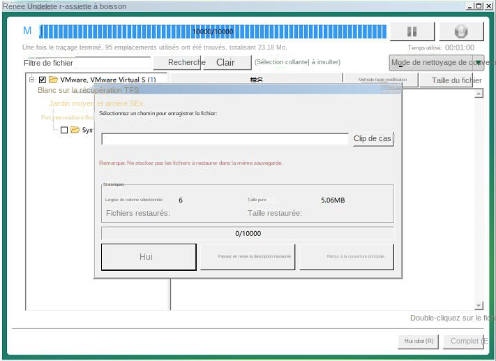 interface de récupération