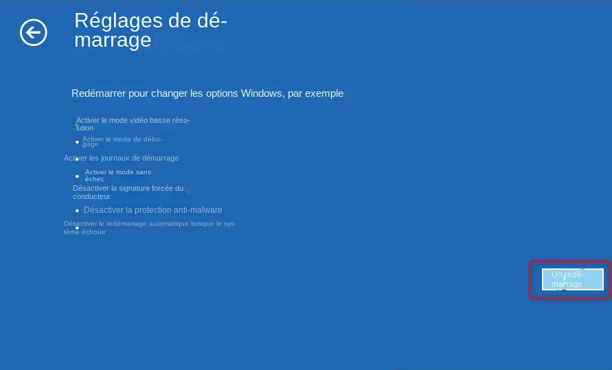 Démarrer l'interface des paramètres