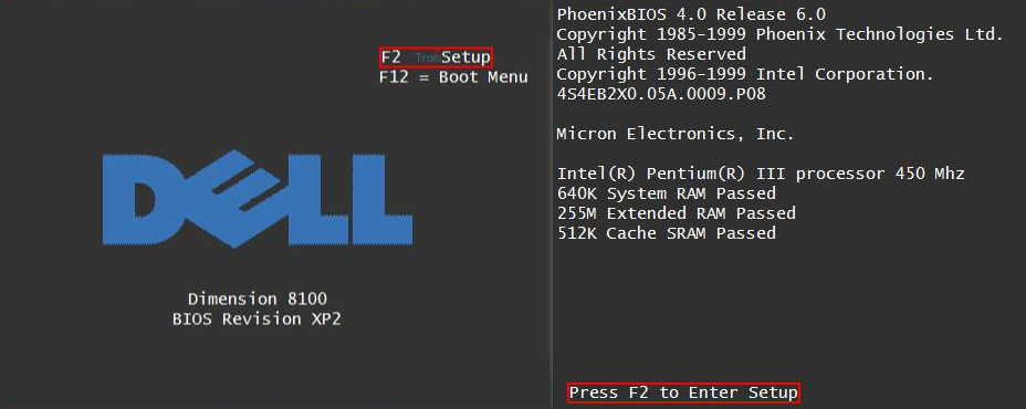 Touche de raccourci pour démarrer dans le BIOS