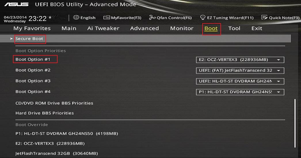 Séquence de démarrage de l'utilitaire ASUS UEFI BIOS