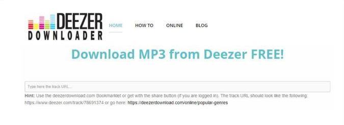 Interface de fonctionnement de l'outil de téléchargement en ligne Deezer Downloader