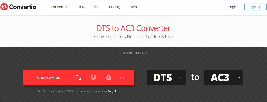 Outil de conversion de format en ligne Convertio