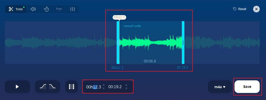 Outil en ligne 123APPS pour couper l'audio