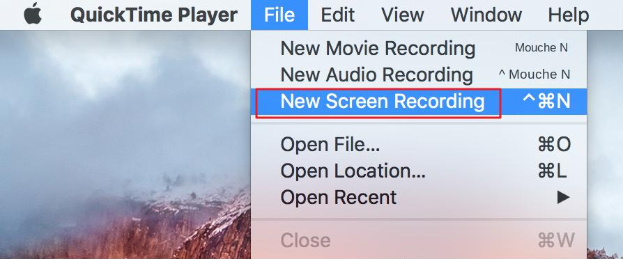 Ouvrez le logiciel QuickTime Player pour créer un nouvel enregistrement d'écran