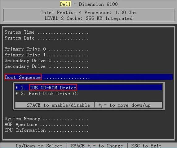 DELL modifier l'ordre de démarrage