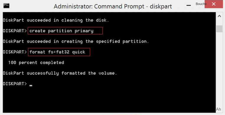 Commande de partition de format de carte SD