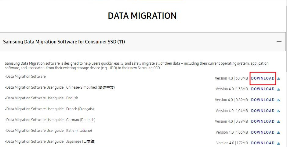 Télécharger Samsung Data Migration