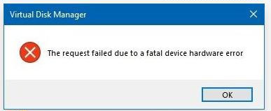 Un message d'erreur fatale apparaît sur le disque dur mobile