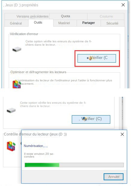 Vérification de la sélection de la barre d'outils