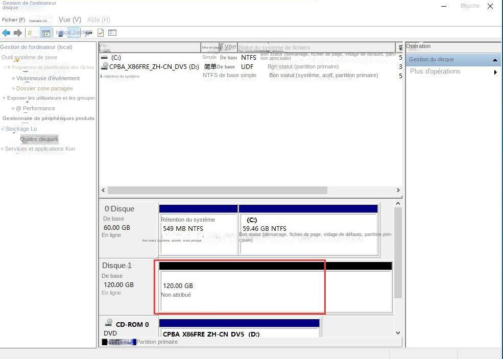 gestion des disques supprimer le volume