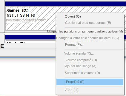 cliquez sur les propriétés