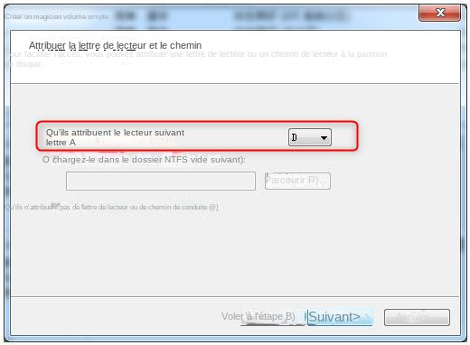 Attribuez les lettres de lecteur suivantes