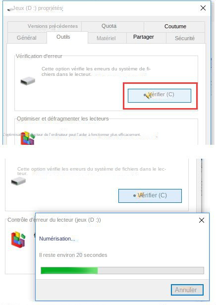 Vérification de la sélection de la barre d'outils