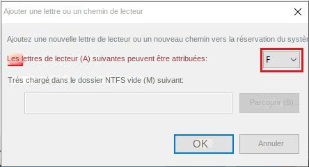 Attribuez les lettres de lecteur suivantes