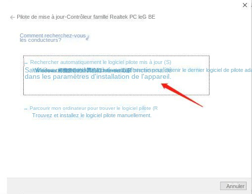 Rechercher automatiquement le logiciel du pilote mis à jour