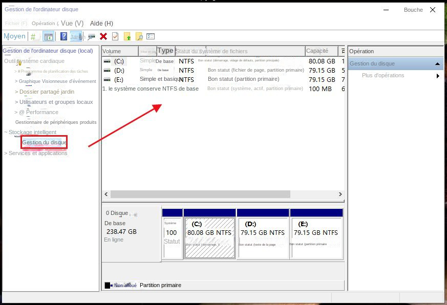 gestion de disque