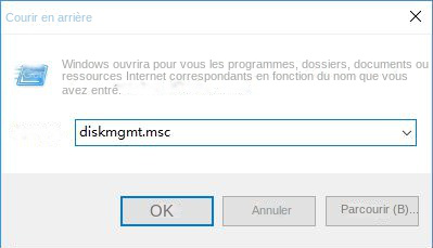 Entrer dans la gestion des disques