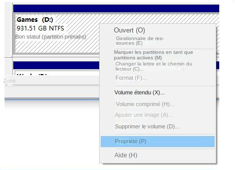 Sélectionnez l'option des propriétés