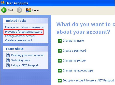 Empêcher un mot de passe oublié Windows XP