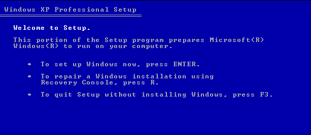 Console de récupération Windows XP