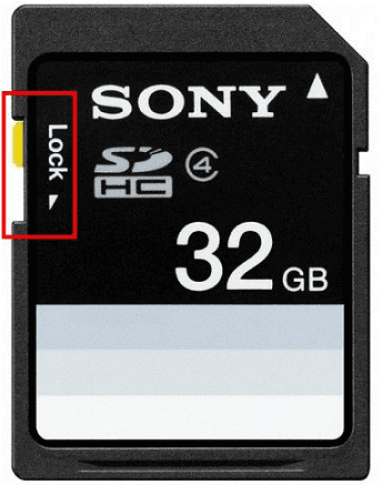 Adaptateur carte SD avec commutateur de protection en écriture verrouillé