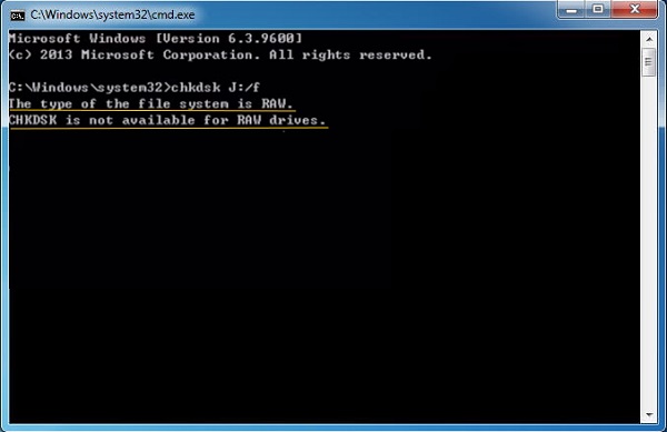 CHKDSK n’est pas disponible pour les lecteurs RAW