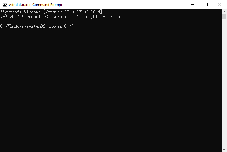 taper chkdsk pour réparer la carte SD corrompue
