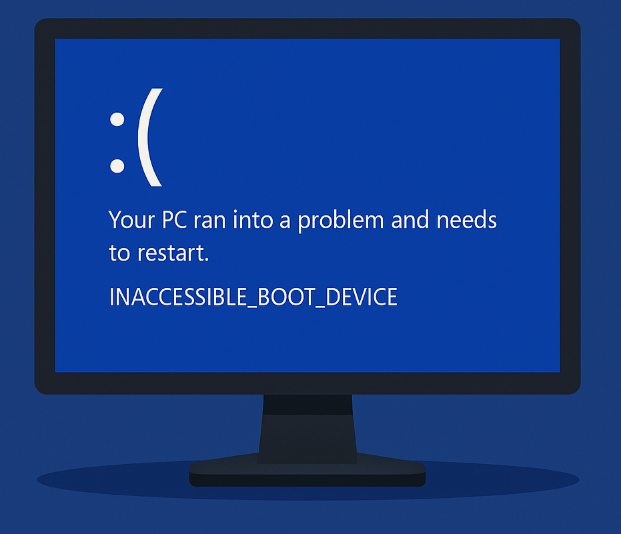 Erreur INACCESSIBLE BOOT DEVICE