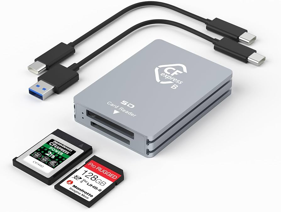 Lecteur de carte SD externe connecté à un ordinateur portable