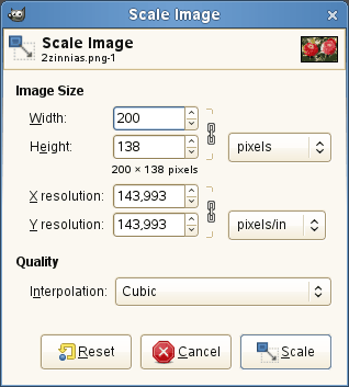 gimp qualité image cubique