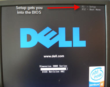 touche du menu de démarrage Dell