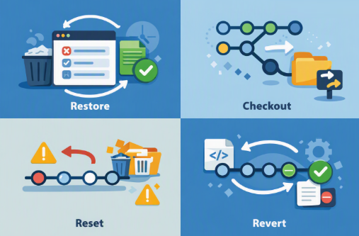 Différence git restore checkout reset revert