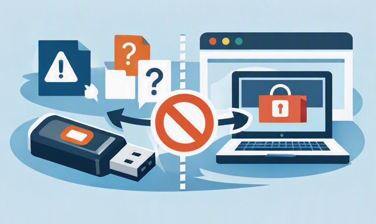 récupérer une clé USB depuis un site web est impossible