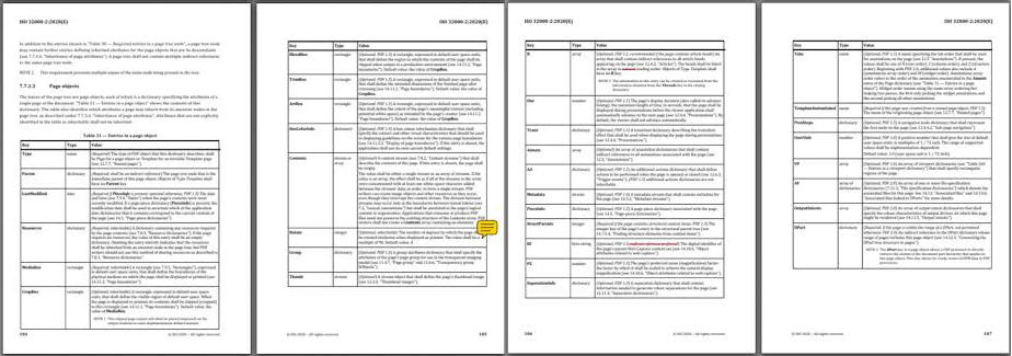 Tableaux PDF multipages